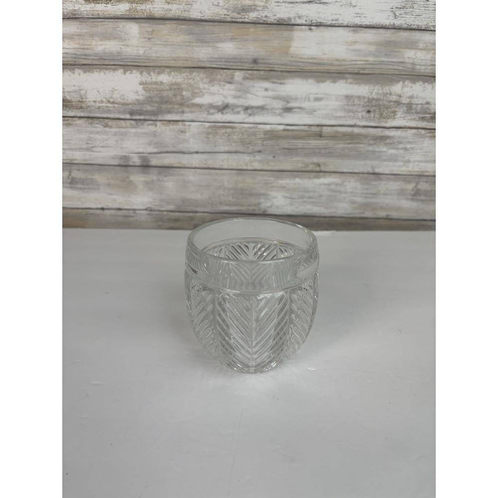 Ralph Lauren Herringbone Roly Poly Glass / CANDLE VOTIVE Holder